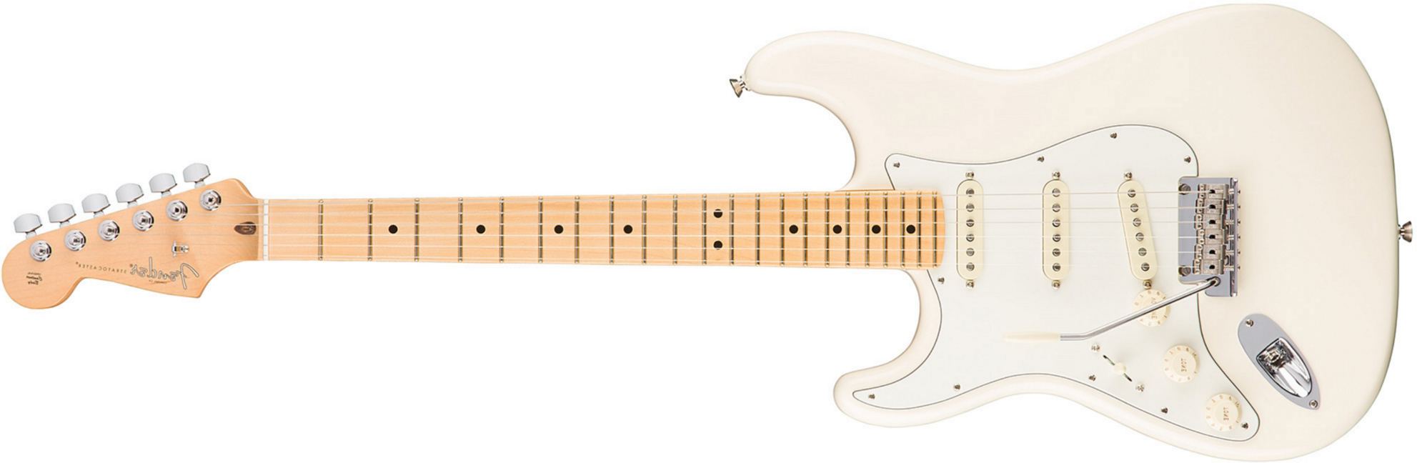 Fender Strat American Professional Lh Usa Gaucher 3s Mn - Olympic White - Linkshandige elektrische gitaar - Main picture