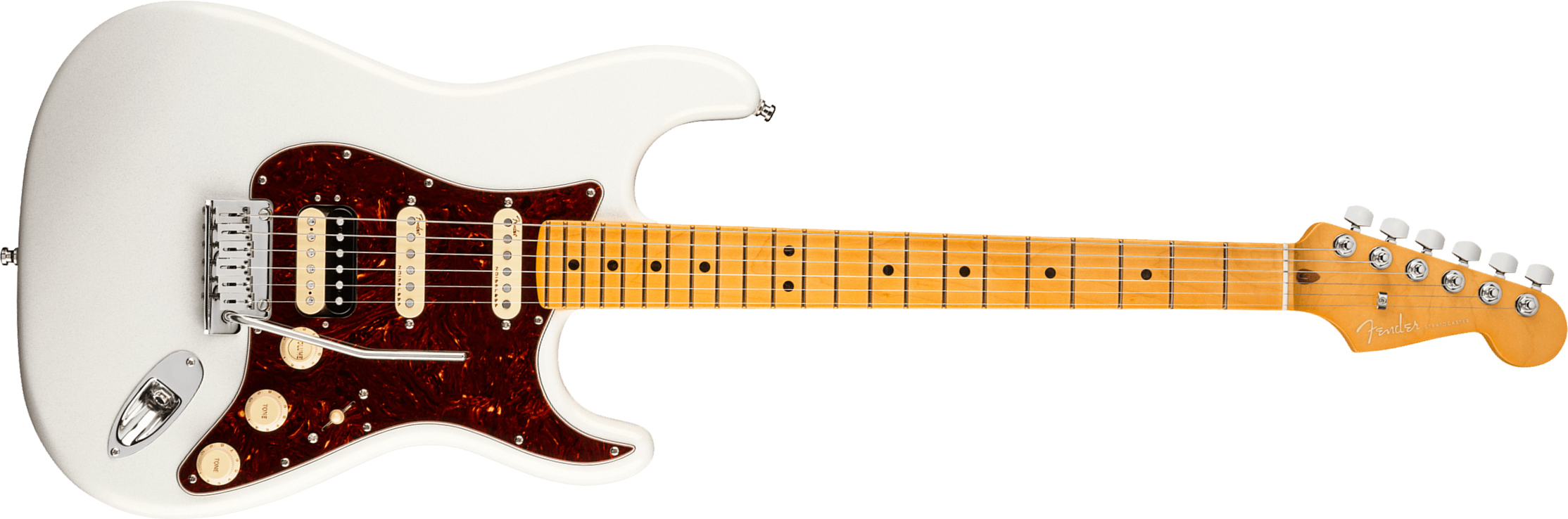 Fender Strat American Ultra Hss 2019 Usa Mn - Arctic Pearl - Elektrische gitaar in Str-vorm - Main picture