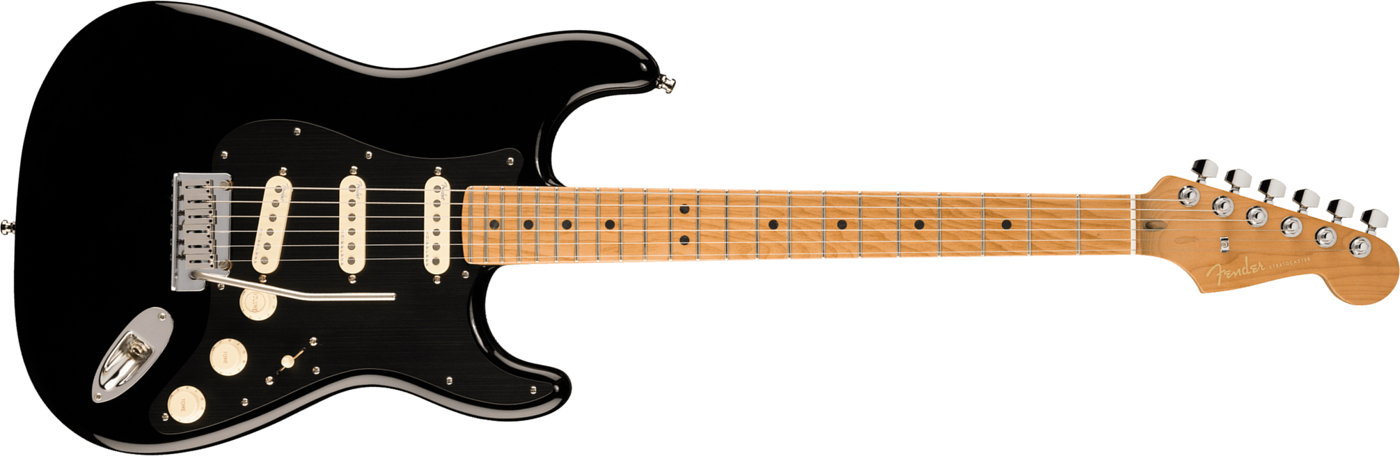 Fender Strat American Ultra Ii Ltd Usa 3s Trem Mn - Black - Elektrische gitaar in Strat vorm - Main picture