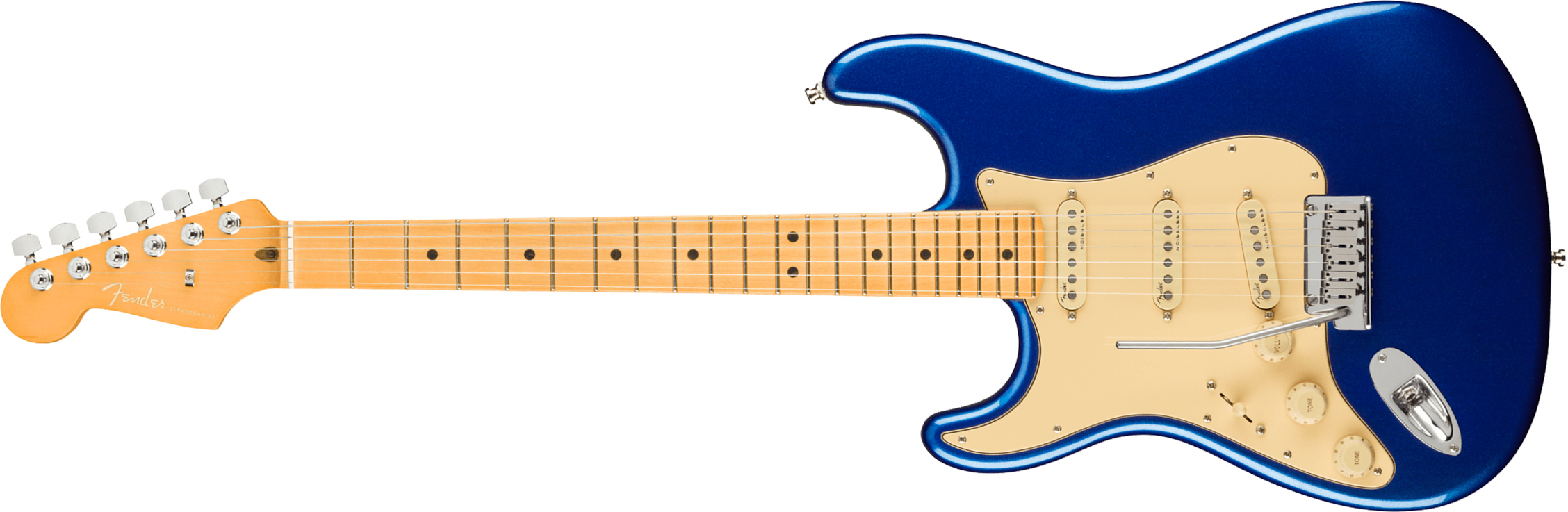 Fender Strat American Ultra Lh Gaucher Usa Mn +etui - Cobra Blue - Elektrische gitaar in Str-vorm - Main picture