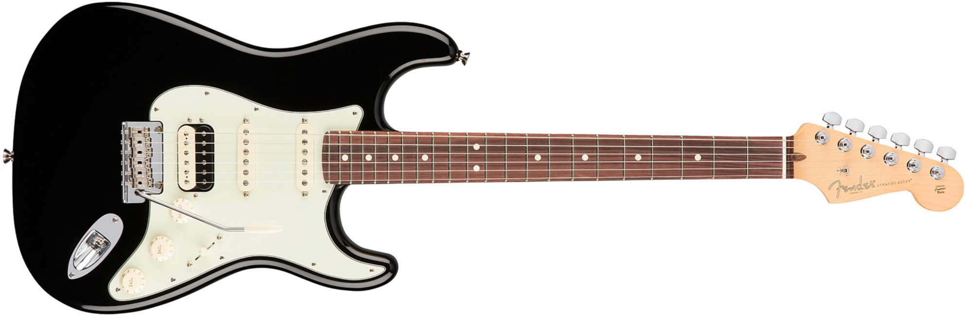 Fender Strat Hss Shawbucker American Professional Usa Rw - Black - 12-snarige elektrische gitaar - Main picture
