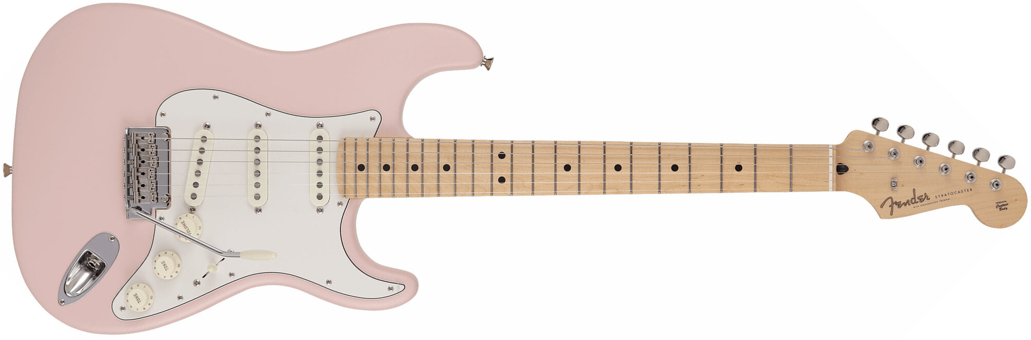 Fender Strat Junior Mij Jap 3s Trem Rw - Satin Shell Pink - Elektrische gitaar voor kinderen - Main picture