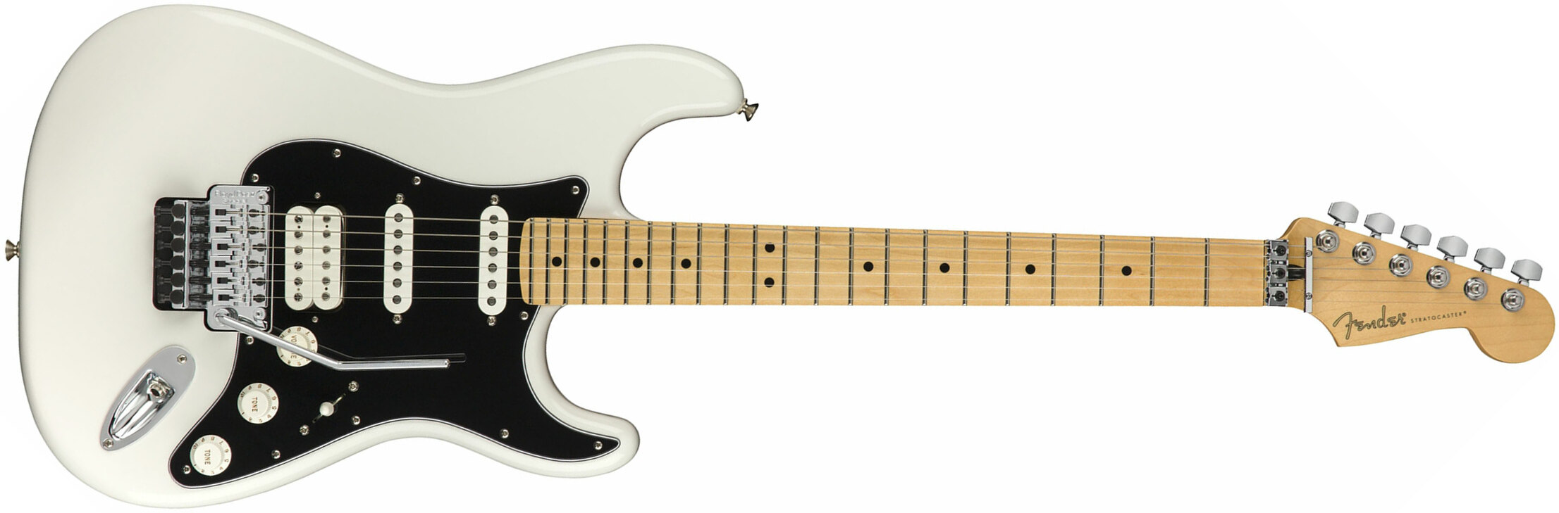 Fender Strat Player Floyd Rose Mex Hss Fr Mn - Polar White - Elektrische gitaar in Str-vorm - Main picture
