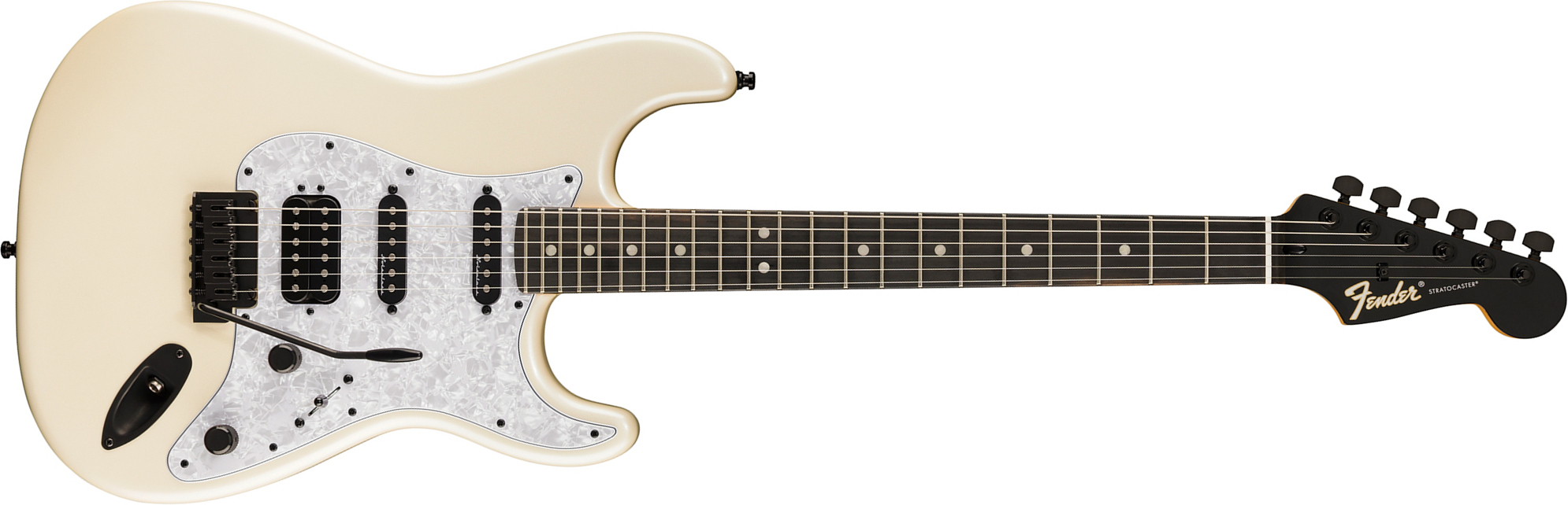 Fender Strat Player Fusion Ltd Mex Hss Trem Eb - Olympic Pearl - Elektrische gitaar in Strat vorm - Main picture