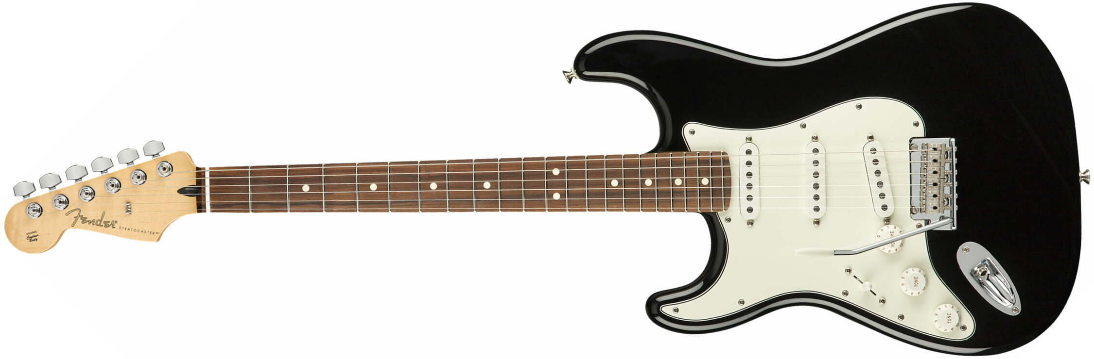 Fender Strat Player Lh Gaucher Mex Sss Pf - Black - Linkshandige elektrische gitaar - Main picture