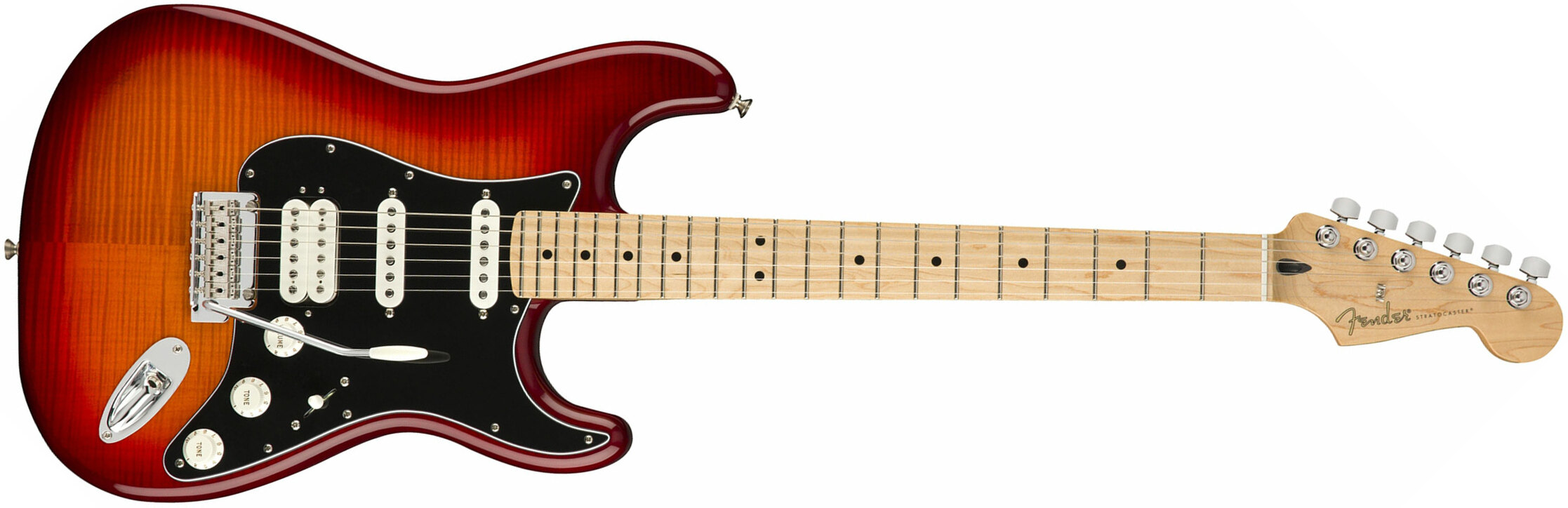 Fender Strat Player Plus Top Mex Hss Mn - Aged Cherry Burst - Elektrische gitaar in Str-vorm - Main picture