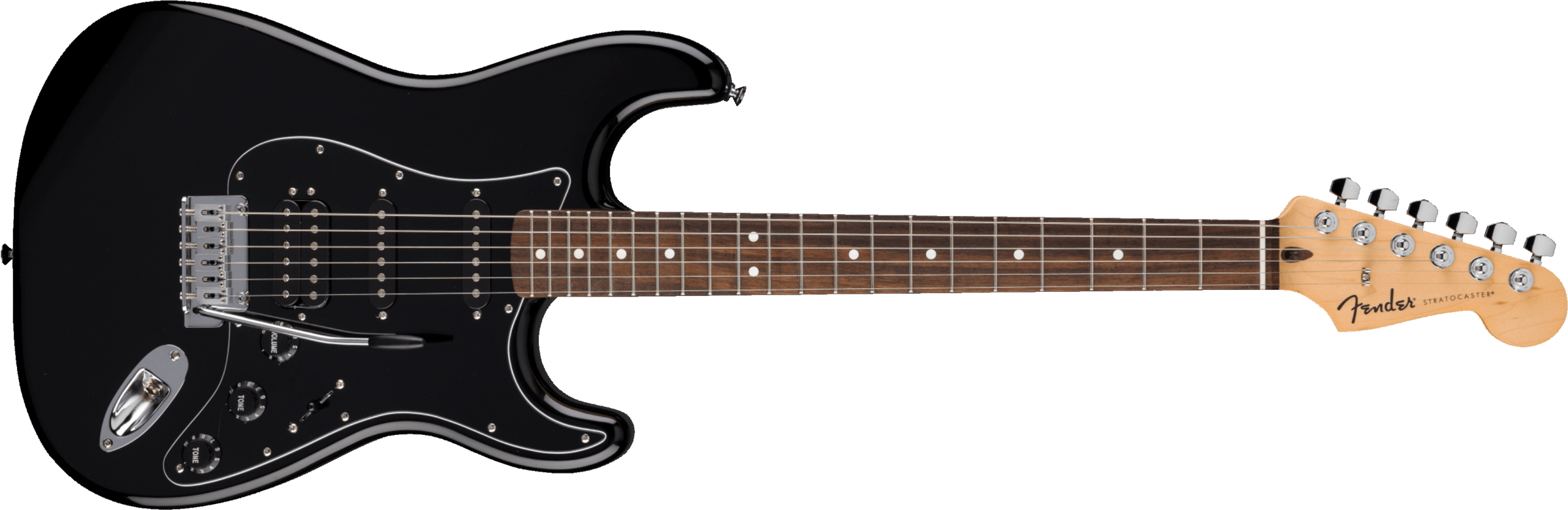 Fender Strat Standard Hss Trem Lau - Black - Elektrische gitaar in Str-vorm - Main picture