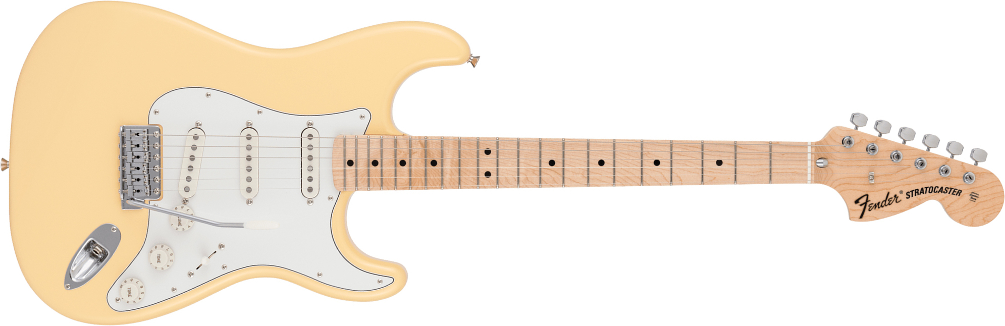 Fender Strat Traditional 70s Mij Ltd Jap 3s Trem Mn - Vintage White - Elektrische gitaar in Strat vorm - Main picture