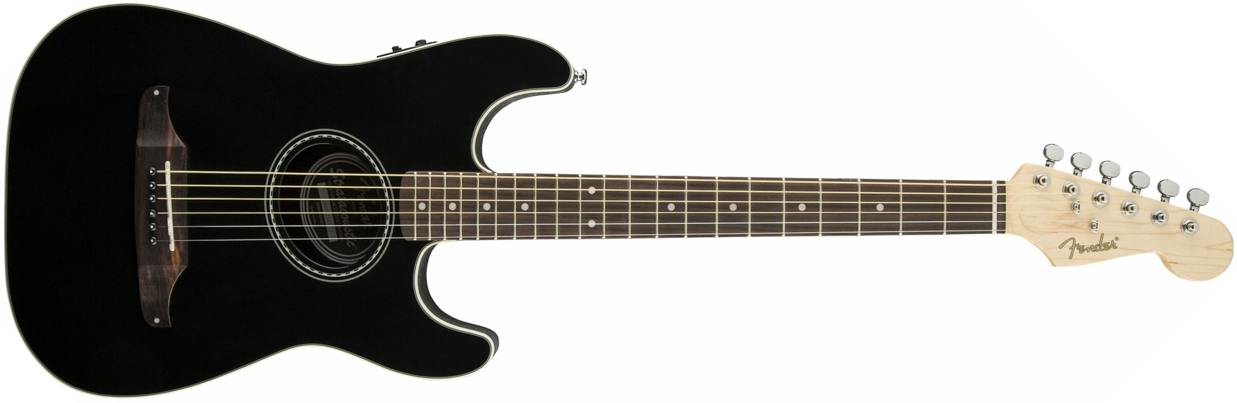 Fender Stratacoustic Standard (wal) - Black - Westerngitaar & electro - Main picture