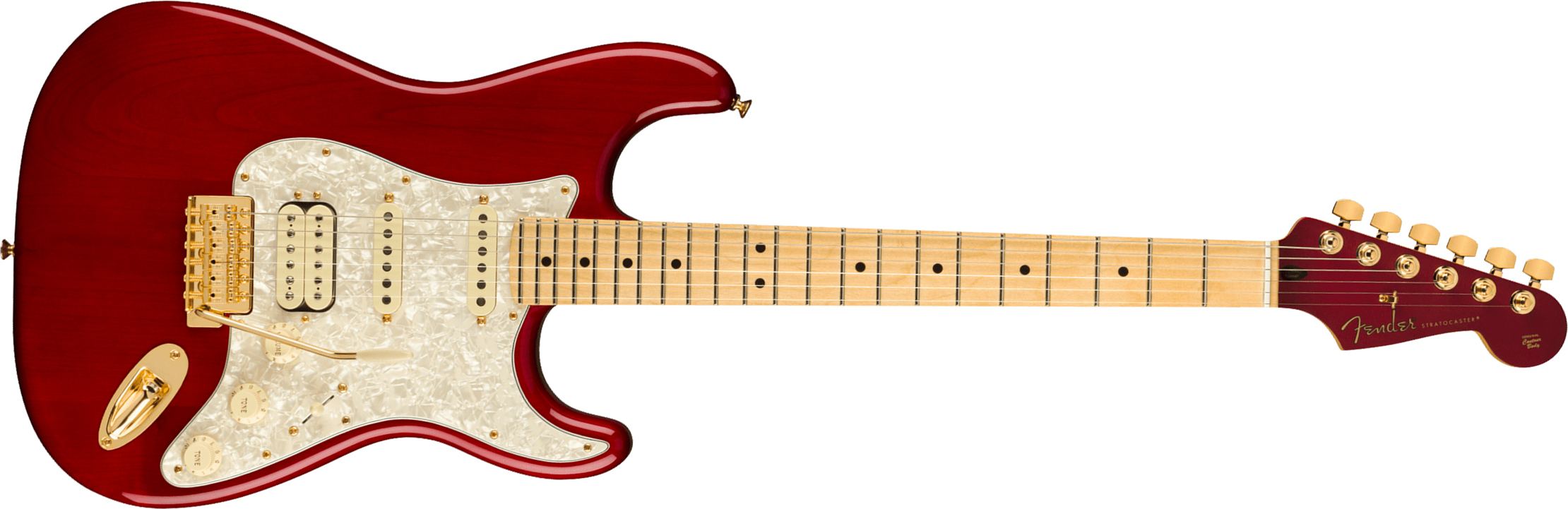Fender Tash Sultana Strat Signature Mex Hss Mn - Transparent Cherry - Elektrische gitaar in Str-vorm - Main picture