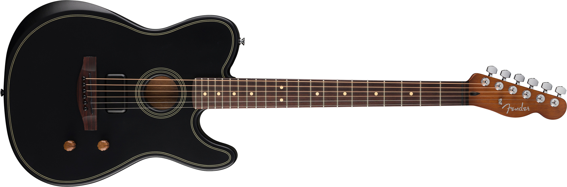 Fender Tele Acoustasonic Standard Epicea Nyatoh Rw - Black - Volksgitaar - Main picture