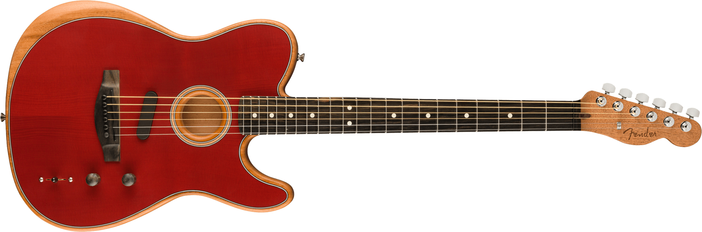 Fender Tele American Acoustasonic Usa Eb - Crimson Red - Elektro-akoestische gitaar - Main picture
