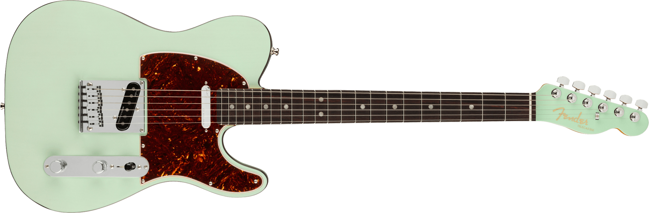 Fender Tele American Ultra Luxe Usa Rw +etui - Transparent Surf Green - Televorm elektrische gitaar - Main picture