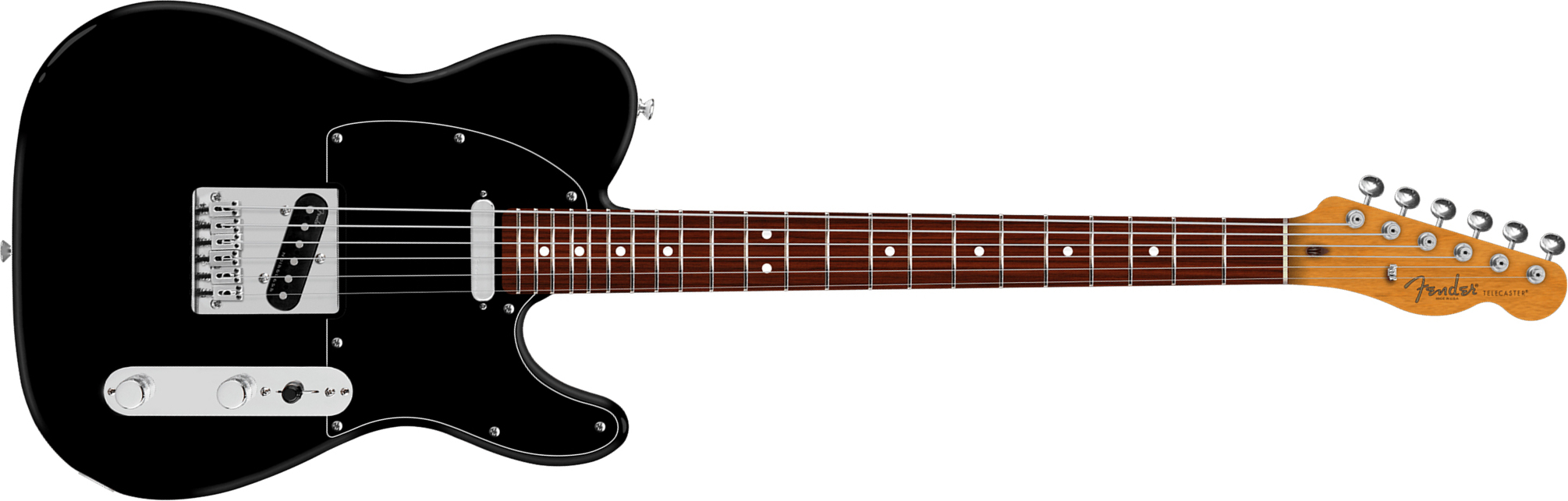 Fender Tele Baritone Player Ii 75th Ann. Mex Ht 2s Rw - Black - Bariton elektrische gitaar - Main picture