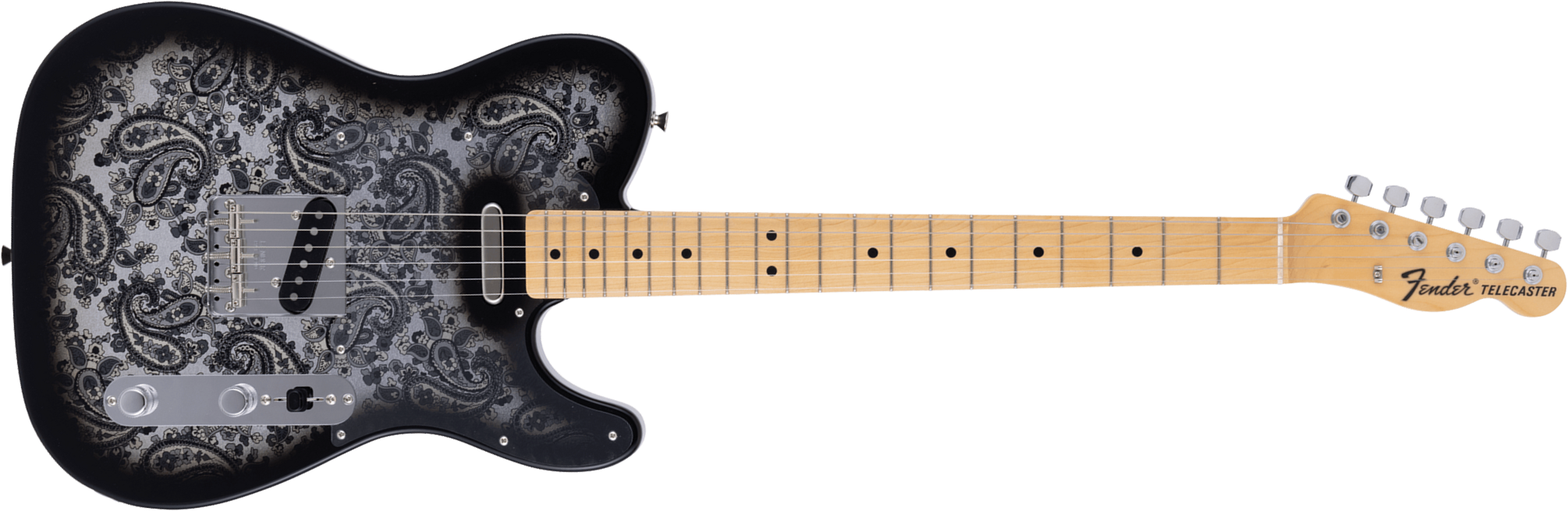 Fender Tele Ltd Jap 2s Ht Mn - Black Paisley - Televorm elektrische gitaar - Main picture