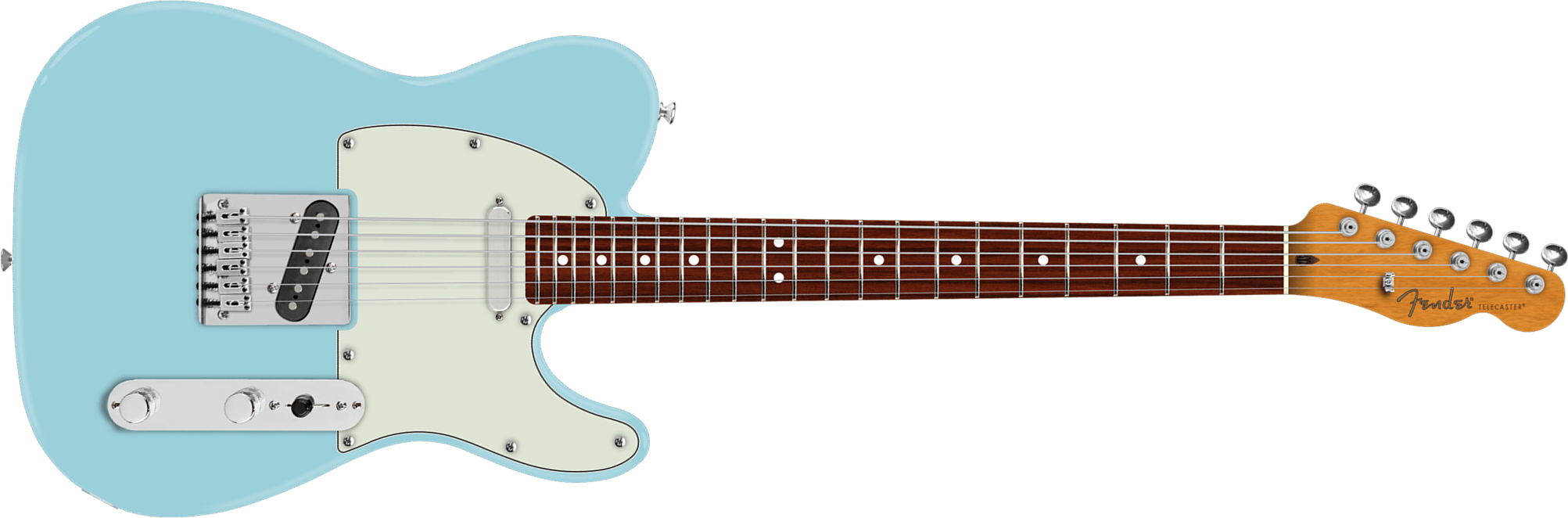 Fender Tele Player Ii 75th Ann. Mex Ht 2s Rw - Daphne Blue - Televorm elektrische gitaar - Main picture