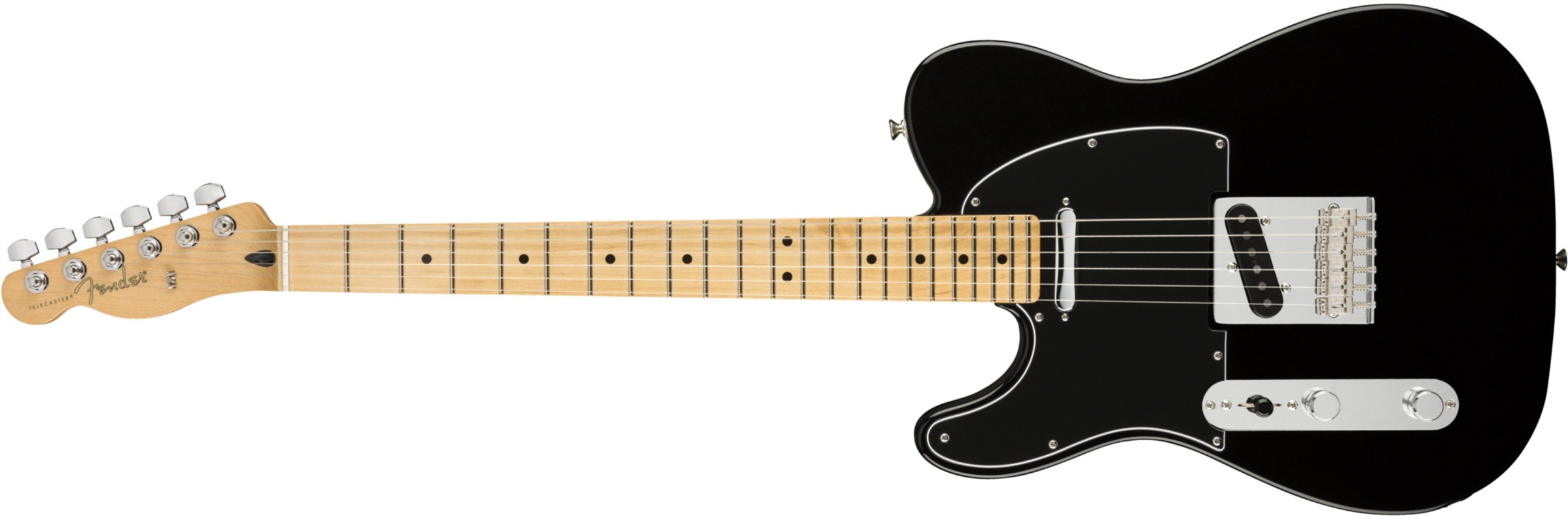 Fender Tele Player Lh Gaucher Mex Ss Mn - Black - Linkshandige elektrische gitaar - Main picture
