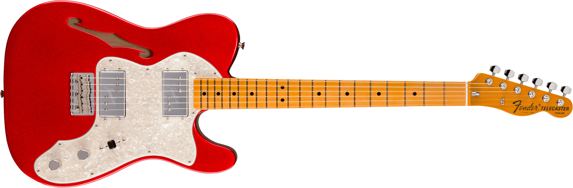 Fender Tele Thinline 1972 American Vintage Ii Usa 2h Ht Mn - Candy Apple Red - Televorm elektrische gitaar - Main picture