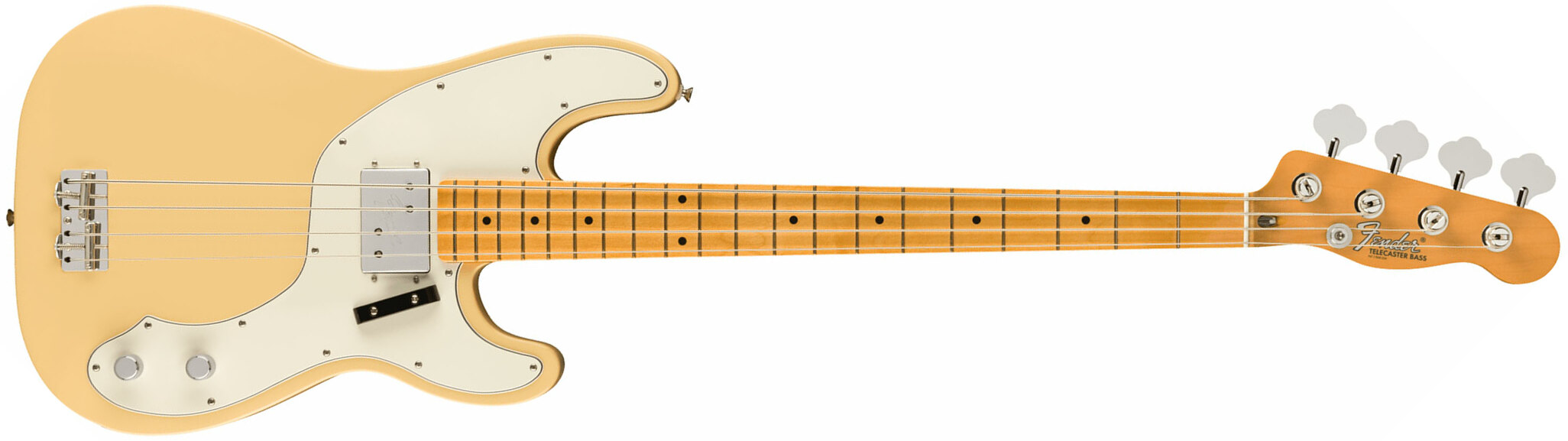 Fender Tele Bass 70s Vintera 2 Mex Mn - Vintage White - Solid body elektrische bas - Main picture