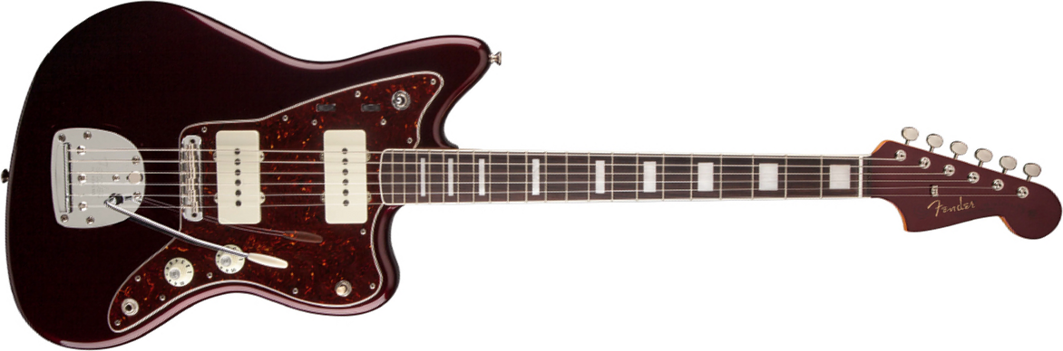 Fender Troy Van Leeuwen Jazzmaster Signature Mex Rw - Oxblood - Retro-rock elektrische gitaar - Main picture