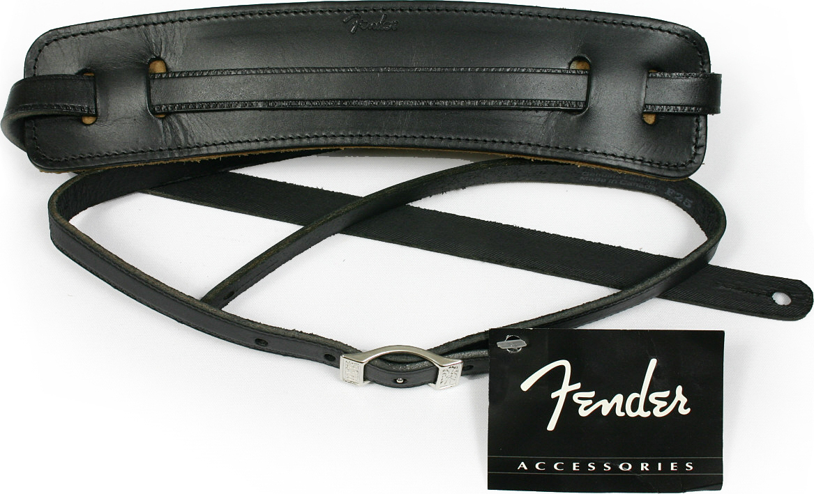 Fender Vintage Deluxe Leather Strap Black - Gitaarriem - Main picture
