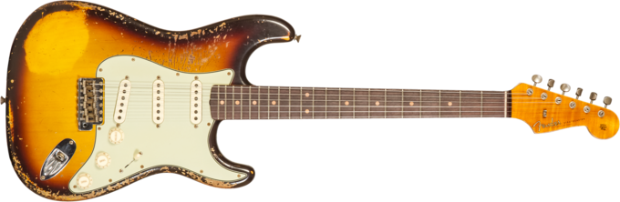 Fender Custom Shop 1959 Stratocaster #CZ571958 - Super heavy relic aged chocolate 3-color sunburst