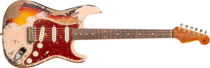 Fender Custom Shop 1960 Stratocaster #CZ580793 - Super heavy relic shell pink o. 3-color sunburst