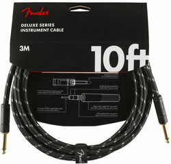Kabel Fender Deluxe Instrument Cable, Straight/Straight, 10ft - Black Tweed