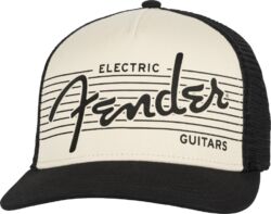 Pet Fender ELECTRIC GUITAR HAT BLACK / CREAM - CASQUETTE - Unieke maat