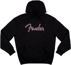 T-shirt Fender Spaghetti Logo Wavy Checker Hoodie, Pink Checker - XL