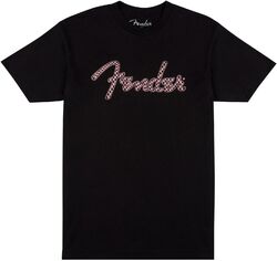 T-shirt Fender Spaghetti Logo Wavy Checker Tee, Pink Checker - S