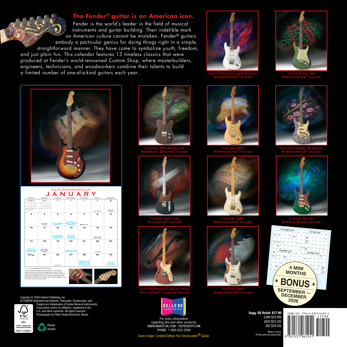 Fender Custom Shop 2027 Calendar - Kalender - Variation 1