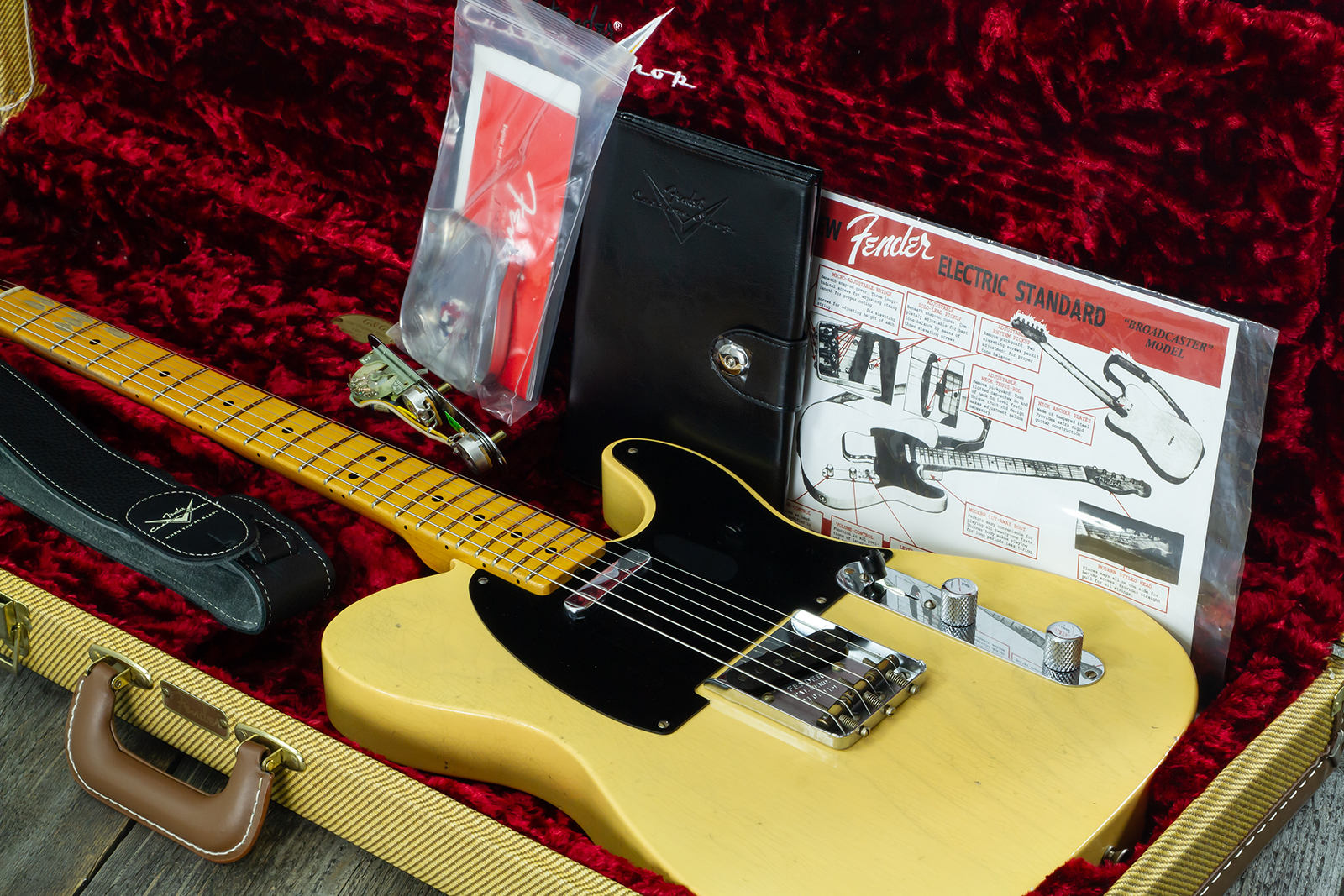 Fender Custom Shop Broadcaster Tele 70th Ann. Ltd Mn #r106019 - Journeyman Relic Nocaster Blonde - Televorm elektrische gitaar - Variation 16