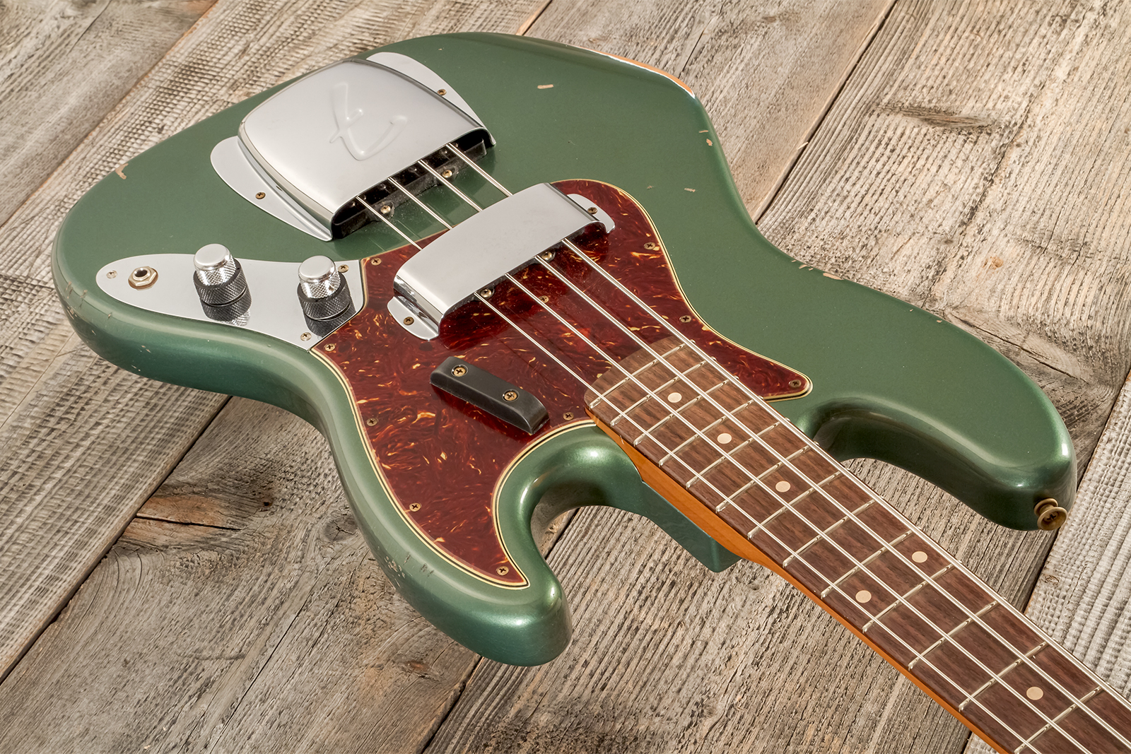 Fender Custom Shop Jazz Bass 1963 Rw #r135891 - Relic Sherwood Green Metallic - Solid body elektrische bas - Variation 2