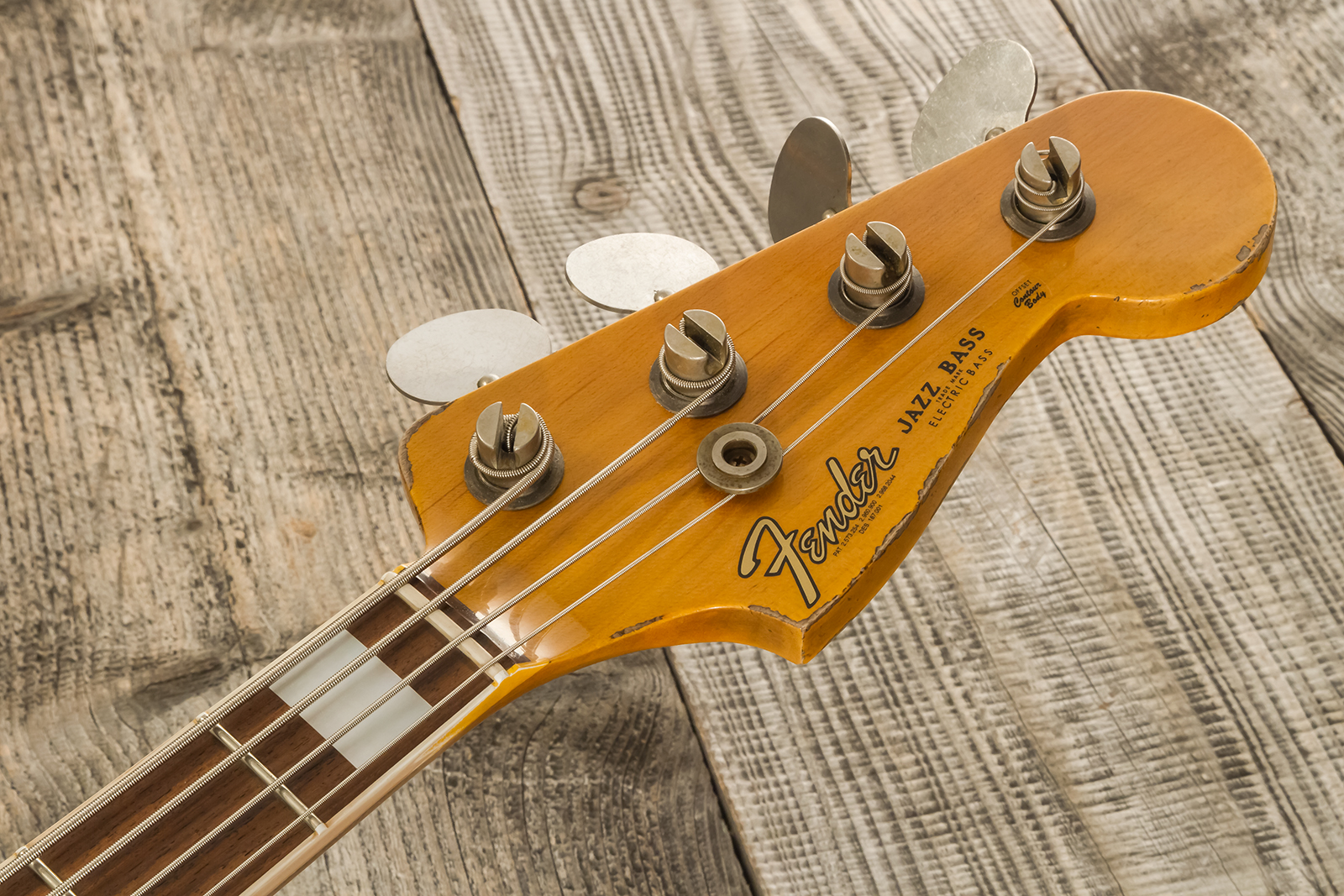 Fender Custom Shop Jazz Bass Custom Rw - Heavy Relic Aged Natural - Solid body elektrische bas - Variation 10