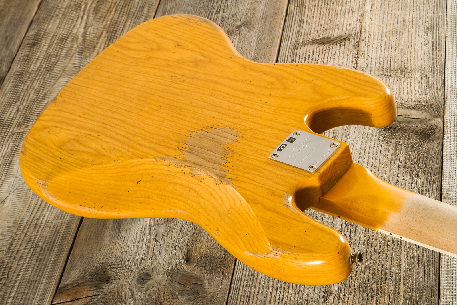 Fender Custom Shop Jazz Bass Custom Rw - Heavy Relic Aged Natural - Solid body elektrische bas - Variation 11