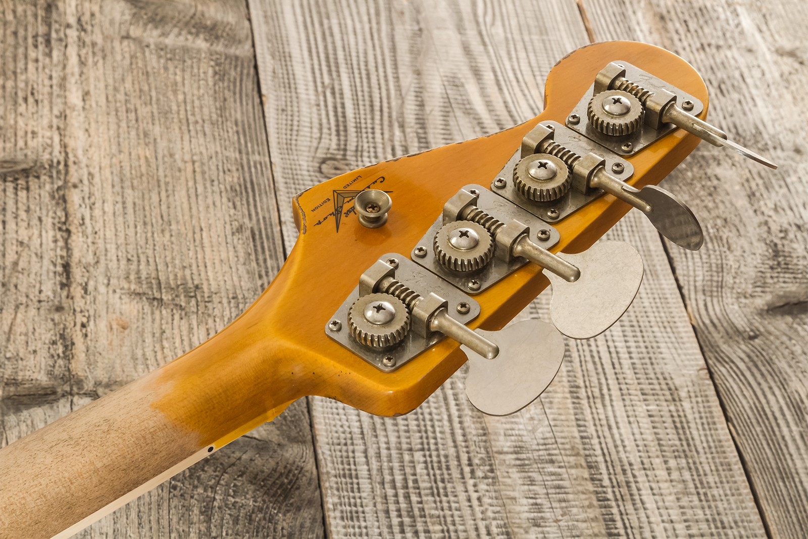 Fender Custom Shop Jazz Bass Custom Rw - Heavy Relic Aged Natural - Solid body elektrische bas - Variation 14