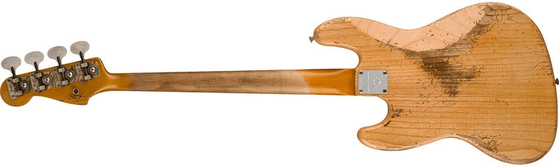 Fender Custom Shop Jazz Bass Custom Rw - Heavy Relic Aged Natural - Solid body elektrische bas - Variation 1