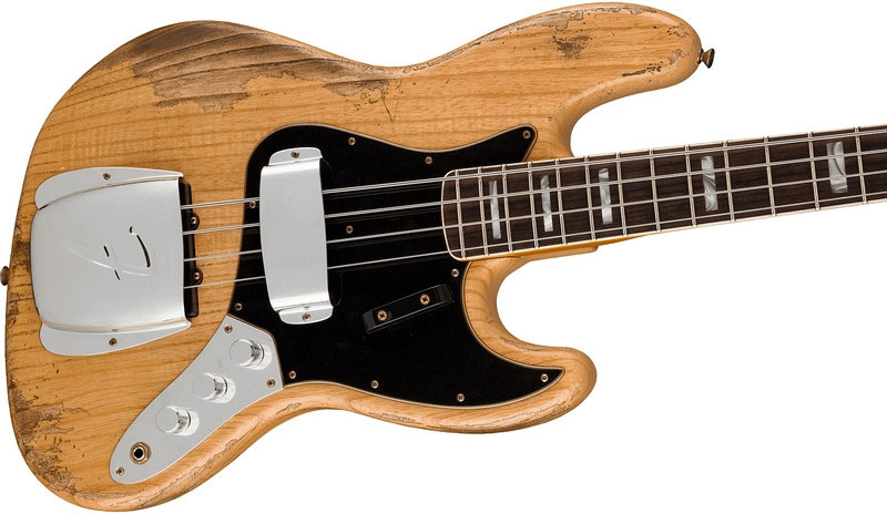 Fender Custom Shop Jazz Bass Custom Rw - Heavy Relic Aged Natural - Solid body elektrische bas - Variation 2