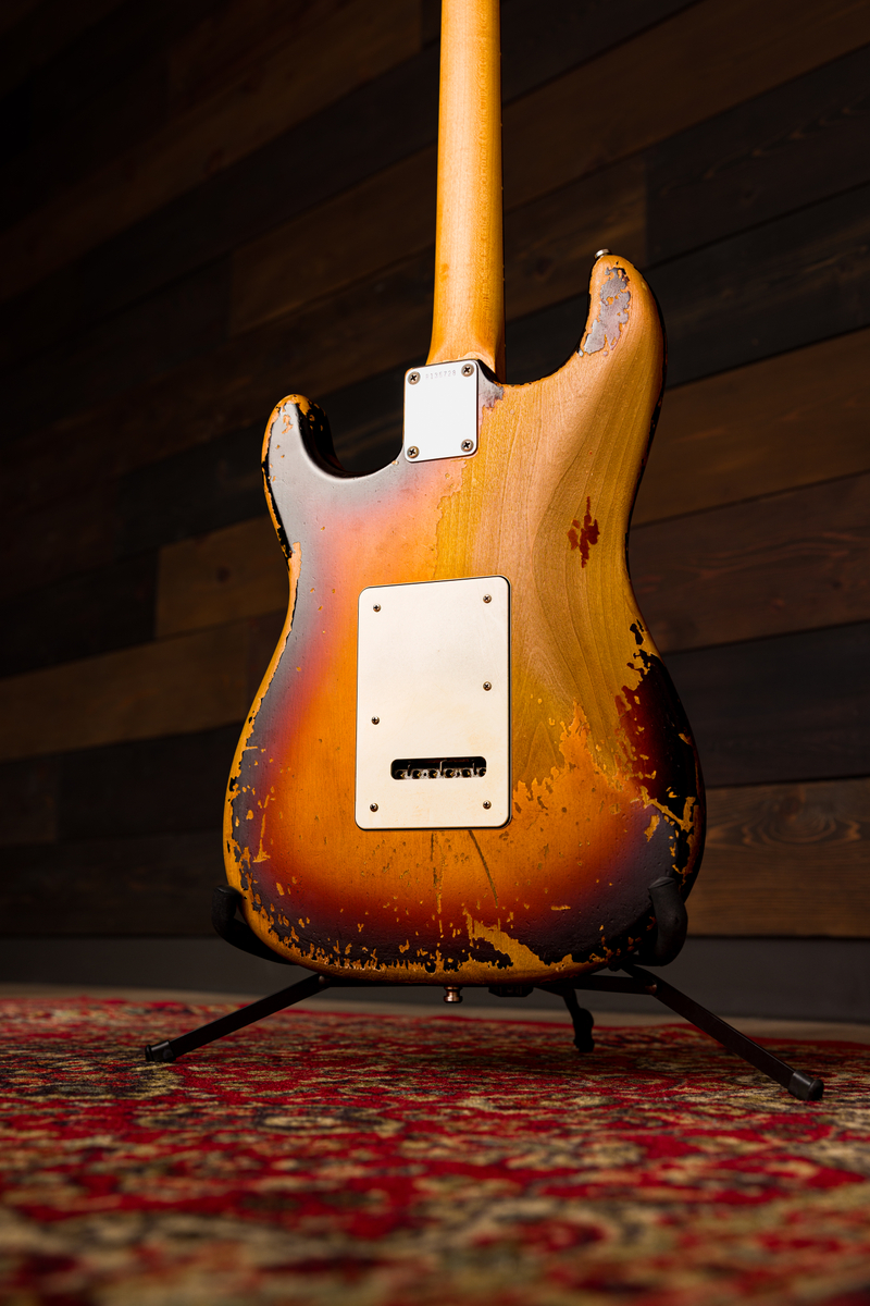 Fender Custom Shop John Frusciante Masterbuilt P.waller 3s Trem Rw - Heavy Relic 3-color Sunburst - Kenmerkende elektrische gitaar - Variation 6