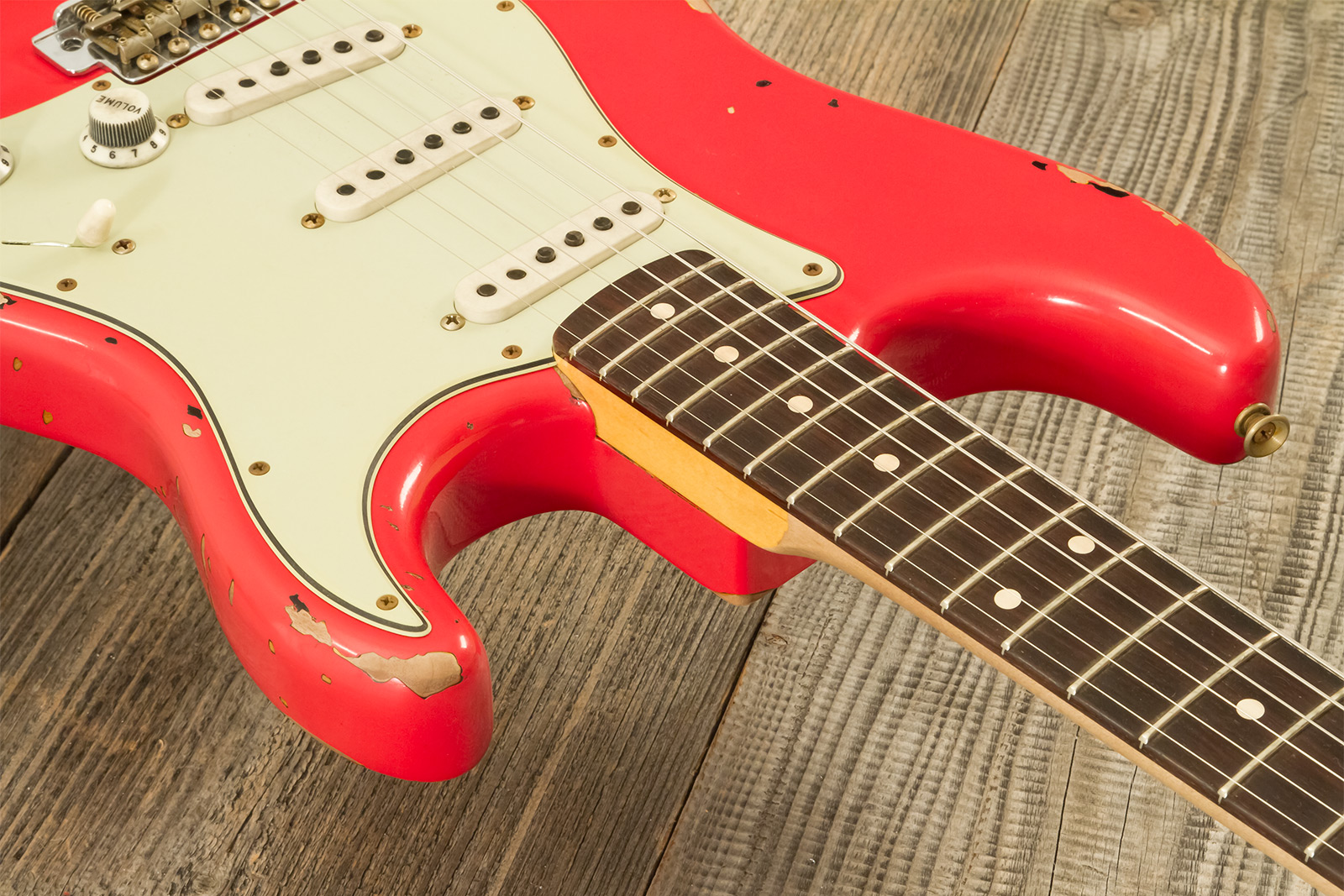 Fender Custom Shop Michael Landau Strat 1963 Signature Trem 3s #r133864 - Relic Fiesta Red O. 3-color Sunburst - Elektrische gitaar in Strat vorm - Va