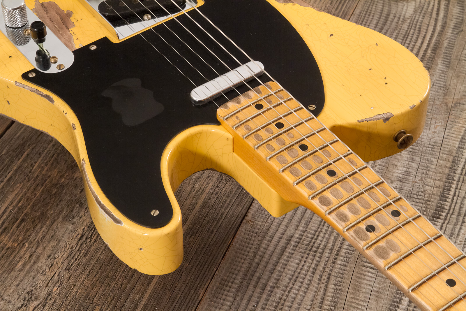 Fender Custom Shop Nocaster Tele 1951 2s Ht Mn #r137320 - Heavy Relic Natural Blonde - Elektrische gitaar in Strat vorm - Variation 4