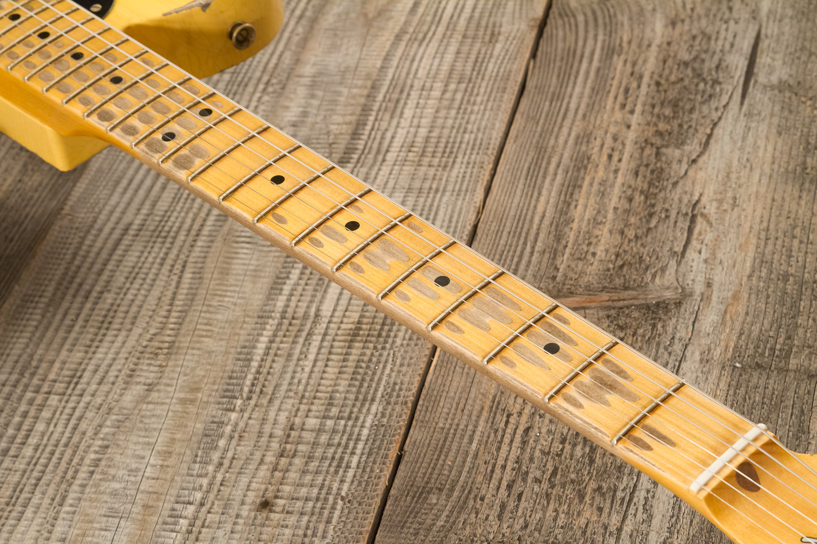 Fender Custom Shop Nocaster Tele 1951 2s Ht Mn #r137320 - Heavy Relic Natural Blonde - Elektrische gitaar in Strat vorm - Variation 5