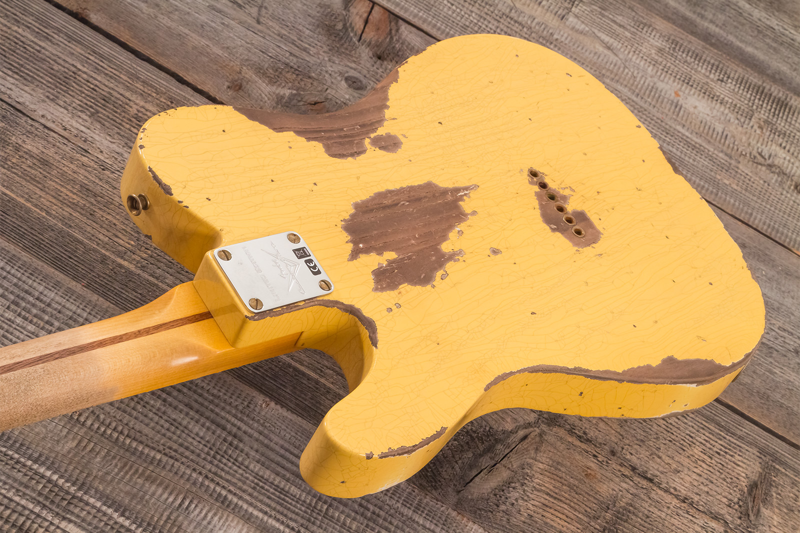 Fender Custom Shop Nocaster Tele 1951 2s Ht Mn #r137320 - Heavy Relic Natural Blonde - Elektrische gitaar in Strat vorm - Variation 7