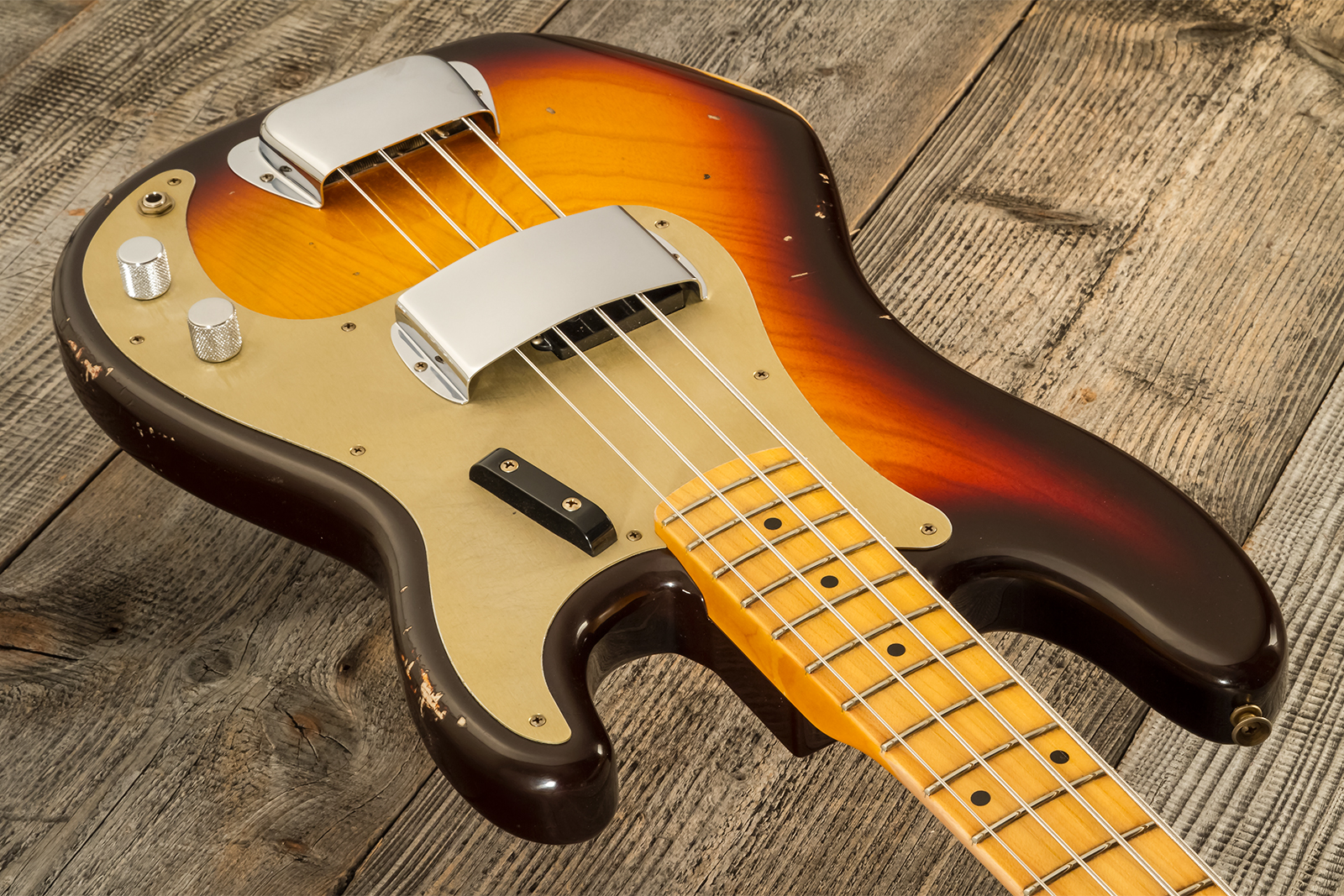 Fender Custom Shop Precision Bass 1958 Mn #cz578373 - Relic Chocolate 3-color Sunburst - Solid body elektrische bas - Variation 2