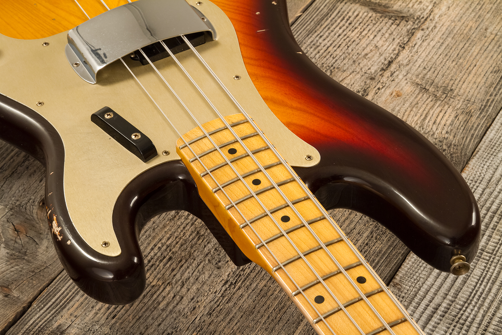 Fender Custom Shop Precision Bass 1958 Mn #cz578373 - Relic Chocolate 3-color Sunburst - Solid body elektrische bas - Variation 4