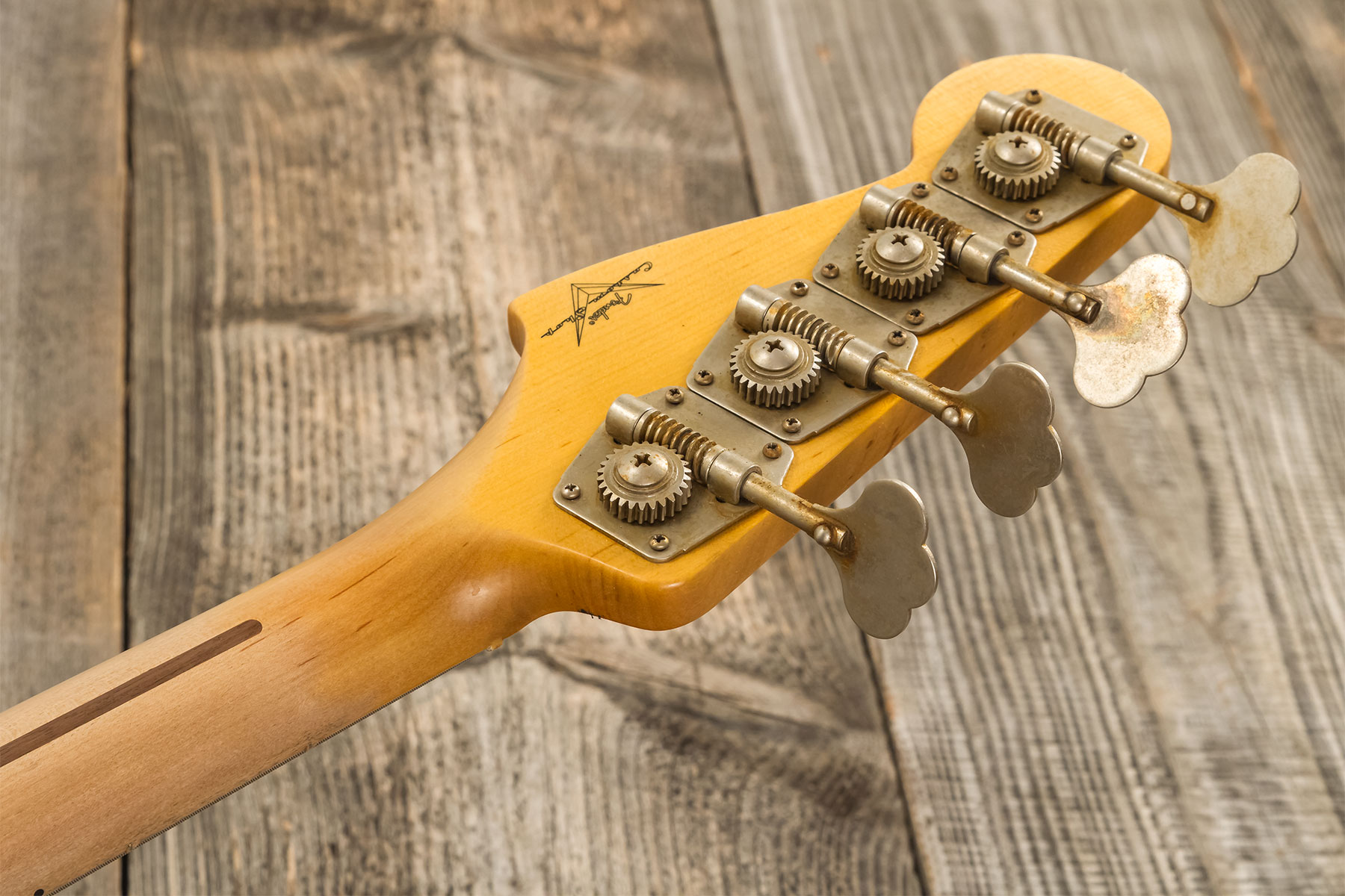 Fender Custom Shop Precision Bass 1958 Mn #cz578480 - Relic Aged Desert Sand - Solid body elektrische bas - Variation 12