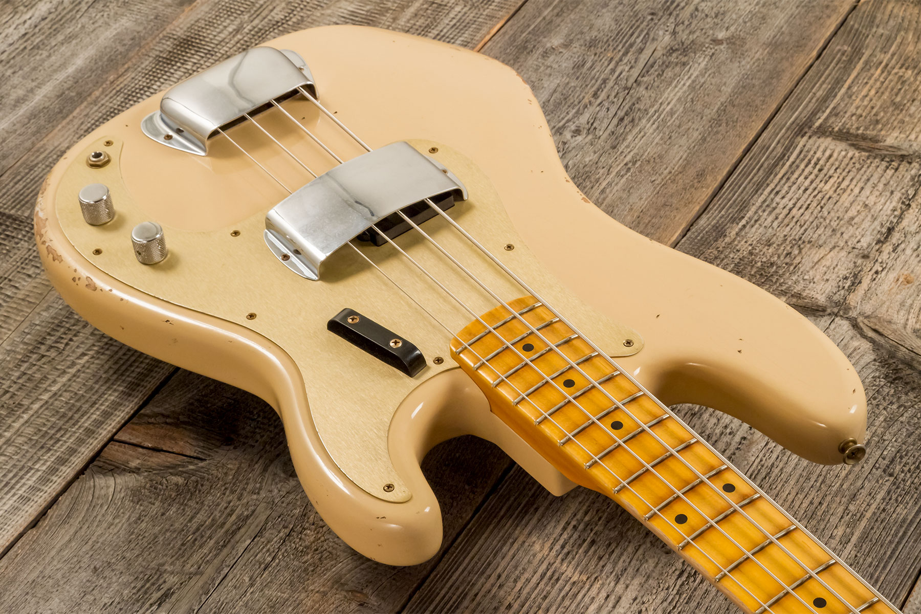 Fender Custom Shop Precision Bass 1958 Mn #cz578480 - Relic Aged Desert Sand - Solid body elektrische bas - Variation 2