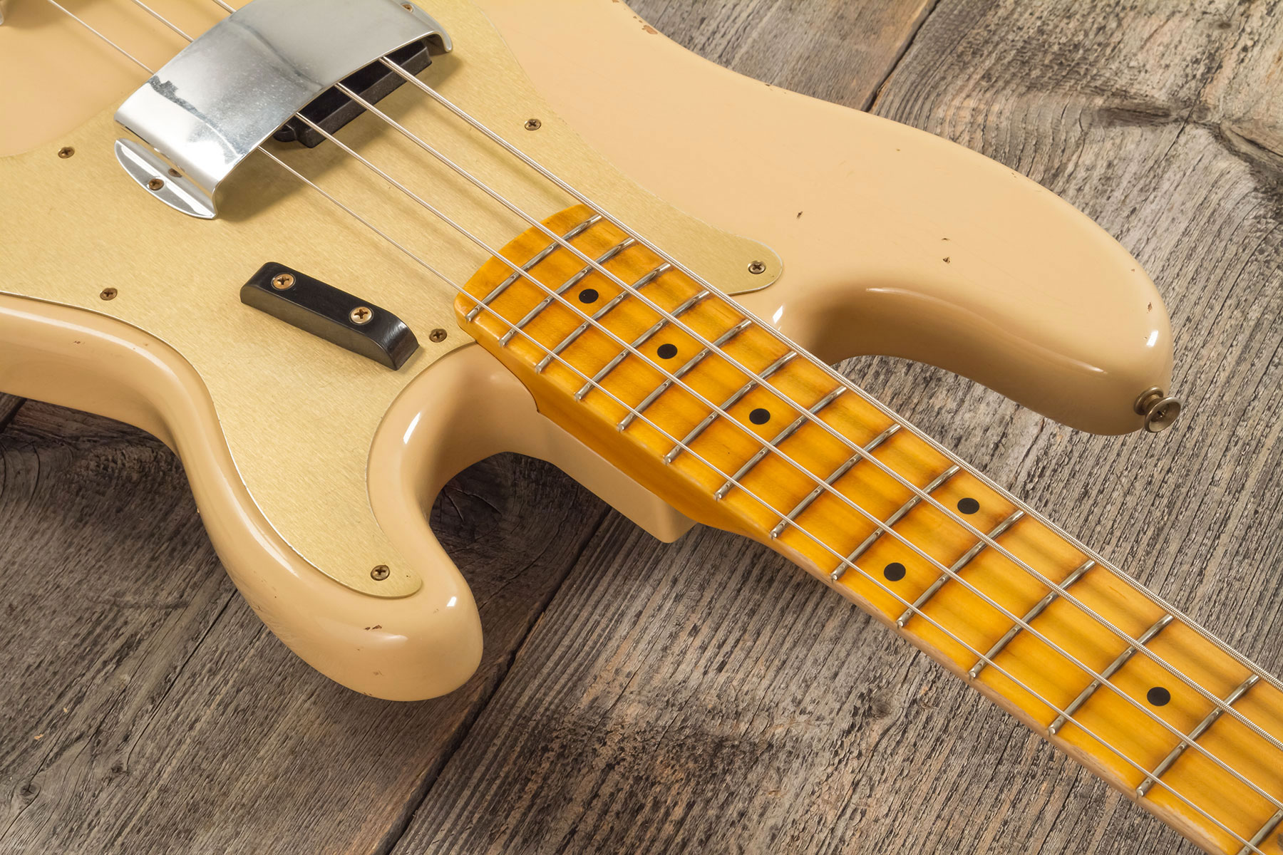 Fender Custom Shop Precision Bass 1958 Mn #cz578480 - Relic Aged Desert Sand - Solid body elektrische bas - Variation 4