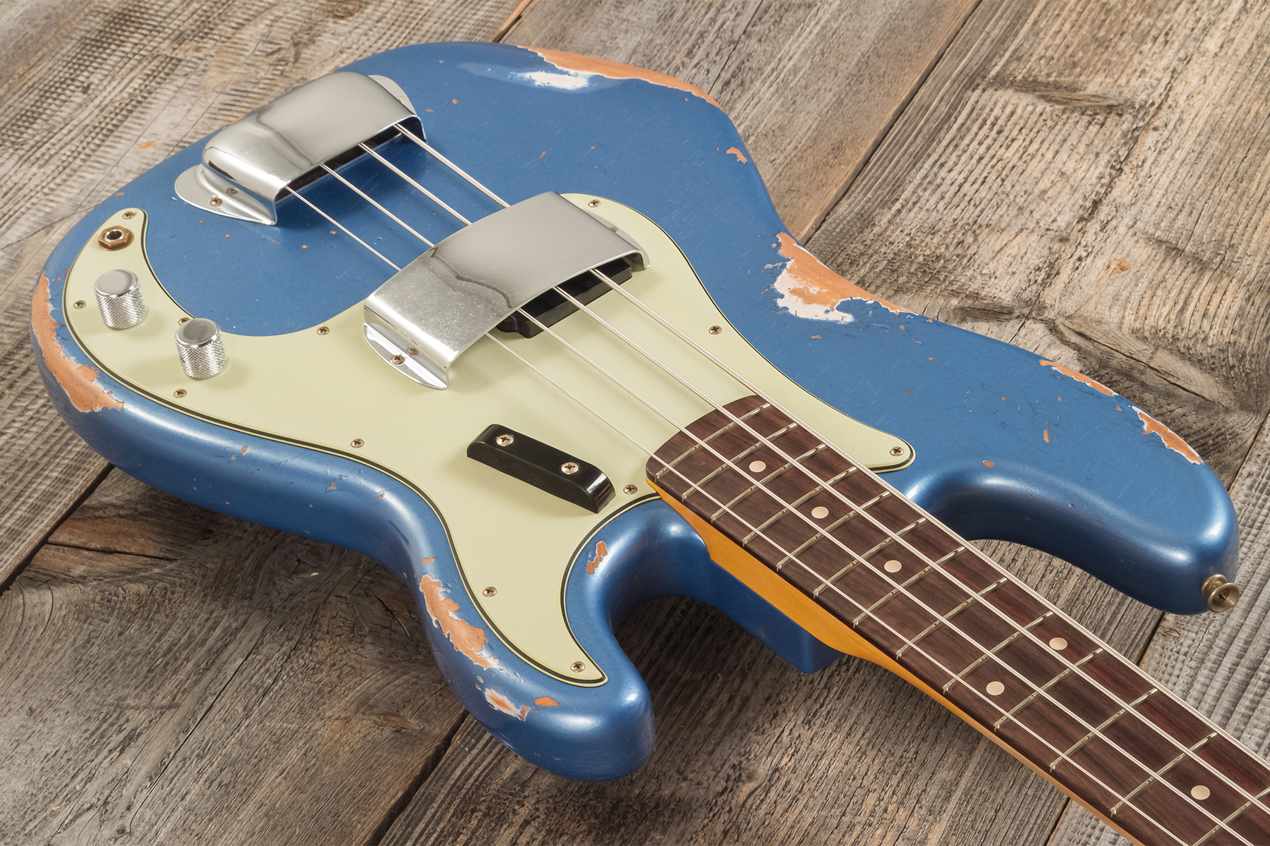 Fender Custom Shop Precision Bass 1964 Rw #r135935 - Heavy Relic Lake Placid Blue - Solid body elektrische bas - Variation 2